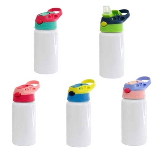 Squeeze Alumínio Branco Infantil para Sublimação com Bico Automático - 500ml