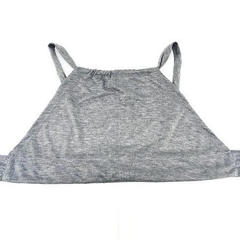 Cropped de amarrar nas costas - frente única - cinza mescla