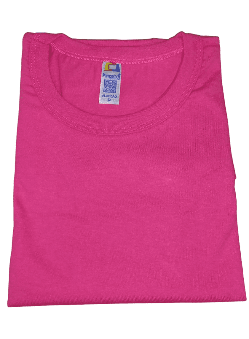Camiseta Algodão Rosa Pink - Alta gramatura 100%