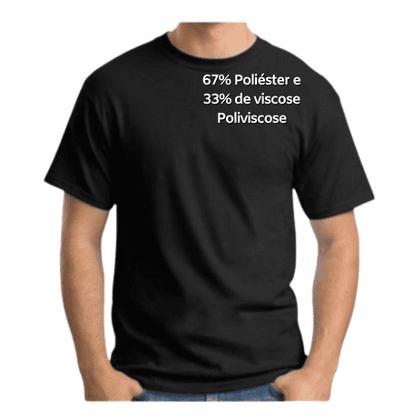 Camiseta Poliviscose Preta PV