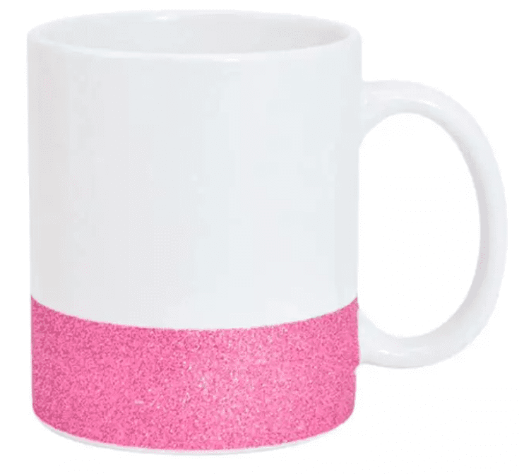 Caneca cerâmica base glitter