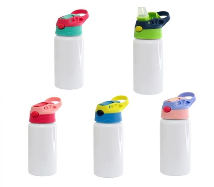 Squeeze Alumínio Branco Infantil para Sublimação com Bico Automático - 500ml